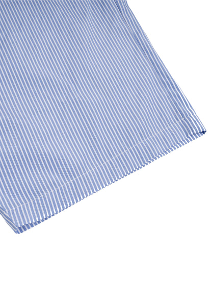 Vertical Stripe Drawstring Barrel Pants