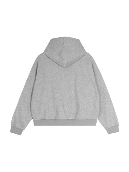 Contrast Plaid Boxy Zip Hoodie