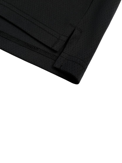 Contrast Raglan Sleeve Mesh T-Shirt