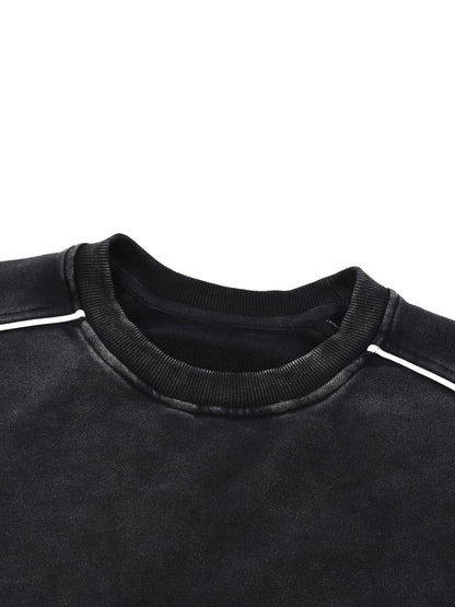 Mineral Wash Piping Raw Hem Sweatshirt
