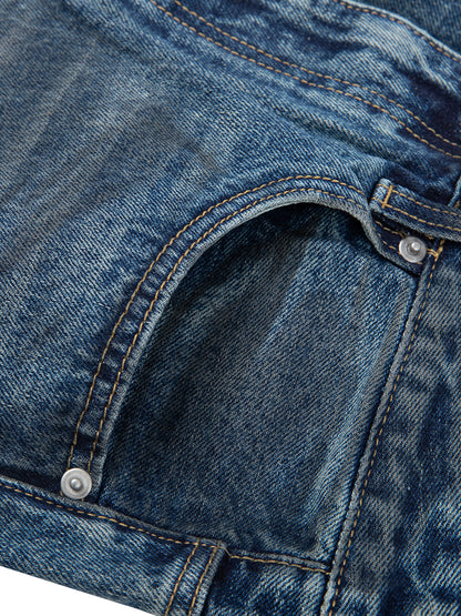 Vintage Wash Baggy Denim Jeans