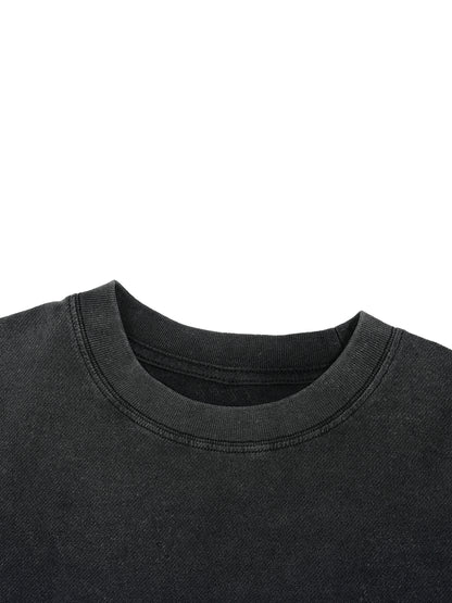 Vintage Wash Boxy Distressed Hem T-Shirt